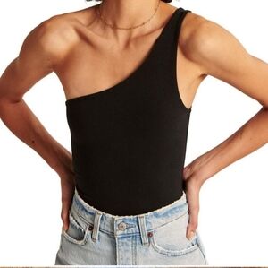 Black One-Shoulder Women's Top Abercrombie & Fitch